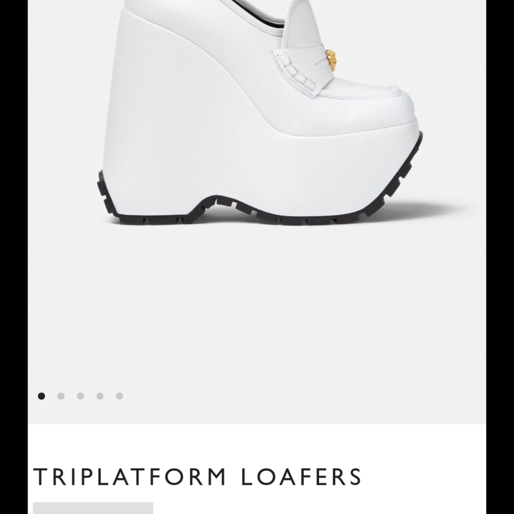 Versace White Platform Loafers